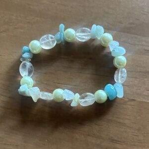 Blue and Cream Beaded Bracelet Mermaid Core